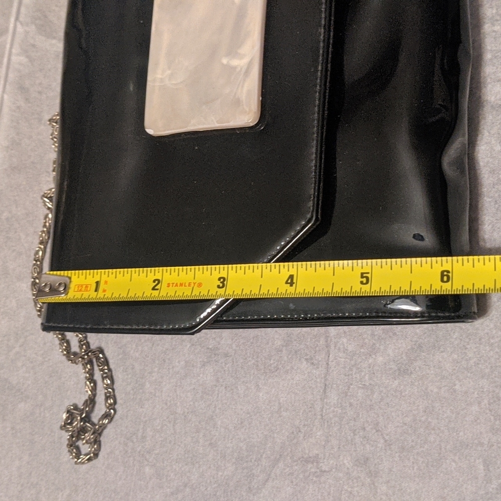 Handbag Patten Leather Evening /Pearlized Decor & Silver Hardware - Picture 12 of 15